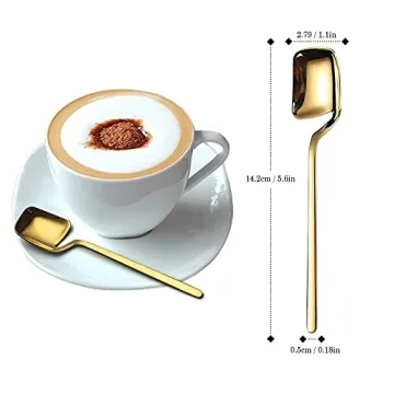 Stylish IQCWOOD Coffee Spoons Set of 6 for Espresso