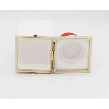 Shiratori Women Acrylic Black Lipstick Shape Evening Bags Purses Clutch Vintage Banquet Shoulder Bag Classic Crossbody Bags for GIRLS White