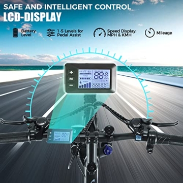 ANCHEER Electric Bike for Adults, [Peak 750W Motor] Electric Mountain Bike, 26" Sunshine Commuter Ebike, 55 Miles 22MPH Electric Bicycle with 48V/374Wh Battery, LCD-Display, 21 Speed