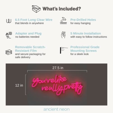 Large Neon Sign - You're Like Really Pretty - Home Decor