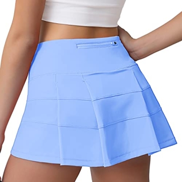 High Waisted Tennis Skirt with Pockets for Women
