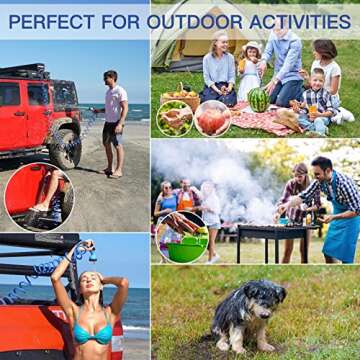 EASEORD 8 Gallon Pressurized Water Tank for Camping Shower Roof-Rack Shower for Off-Road Vehicles, Pick-up Trucks, SUV Water Tank for Overlanding,Water Storage, Outdoor Activities Water Supply