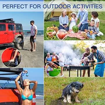 EASEORD 8 Gallon Pressurized Water Tank for Camping Shower Roof-Rack Shower for Off-Road Vehicles, Pick-up Trucks, SUV Water Tank for Overlanding,Water Storage, Outdoor Activities Water Supply