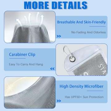 4 Packs Cooling Towels, 40" x 12" Microfiber Cooling Towels for Neck and Face, Soft Breathable Gym Towels for Working Out with Waterproof Bag & Carabiner, Sweat Towels for Running, Yoga, Travel, Climb