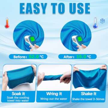 4 Packs Cooling Towels, 40" x 12" Microfiber Cooling Towels for Neck and Face, Soft Breathable Gym Towels for Working Out with Waterproof Bag & Carabiner, Sweat Towels for Running, Yoga, Travel, Climb