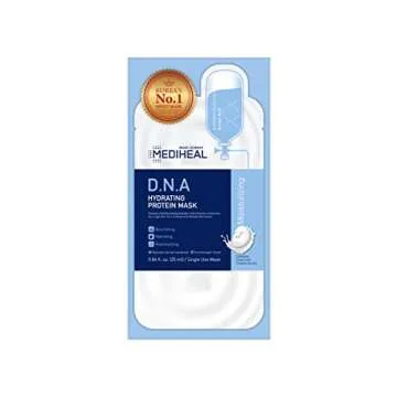 Mediheal Official [Korea's No 1 Sheet Mask] - 10 Pack D.N.A Hydrating Protein Mask/Jojoba Oil & Squalane & Ceramide Contained Skin Nourishing Facial Mask, Bamboo Cellulose Sheet with Creamy Essence