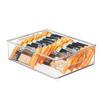 iDesign Linus Plastic Storage Bin with Handles for Kitchen, Fridge, Freezer, Pantry, and Cabinet Org...