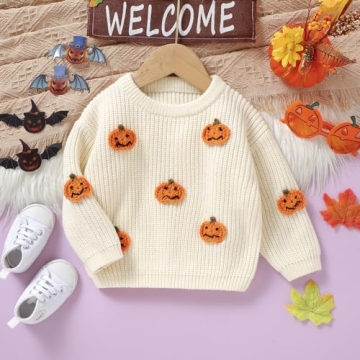 MAYUMMPY Toddler Halloween Pumpkin Sweater for Fall