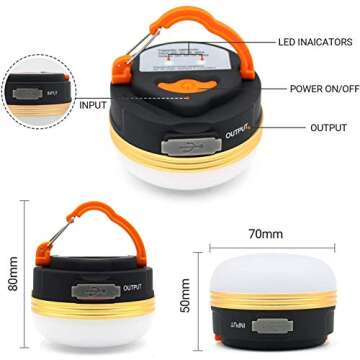 Censinda LED Camping Lantern Bright Portable Power Bank