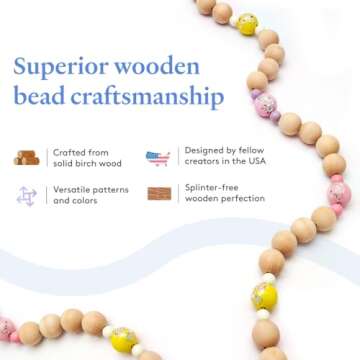 Large Wooden Beads for Crafts - Pack of 100 13mm 1/2 x 5/32 Inch Hole Large Wood Beads for Crafts withHoles for DIY | Round Wooden Balls for Crafts | Wood Beads for Jewelry Making | Woodpeckers