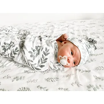 Miaoberry Organic Eucalyptus Baby Swaddle Set for Newborns