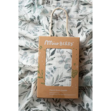 Miaoberry Organic Eucalyptus Baby Swaddle Set for Newborns