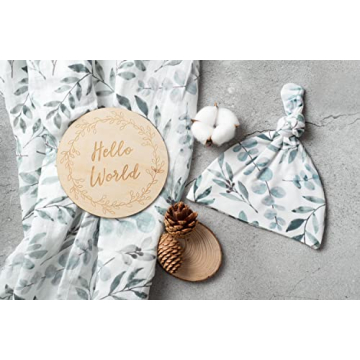 Miaoberry Organic Eucalyptus Baby Swaddle Set for Newborns