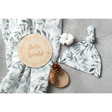 Miaoberry Organic Eucalyptus Baby Swaddle Set for Newborns