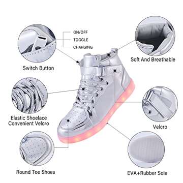 PYYIQI LED Shoes Light Up Sneakers for Kids