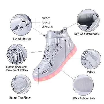 PYYIQI LED Shoes Light Up Sneakers for Kids