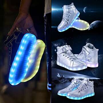 PYYIQI LED Shoes Light Up Sneakers for Kids