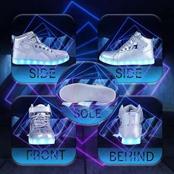 PYYIQI LED Shoes Light Up Sneakers for Kids
