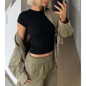 LEEDYA Women's Soft Casual Crop Top for Everyday Wear