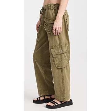 Free People Women's Tahiti Cargo Pants, Dried Herb