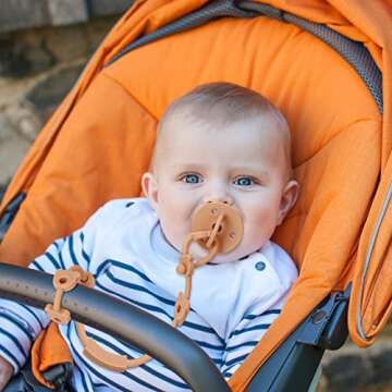 Eoopoon 4 Pack Toy Safety Straps, Stretchable Silicone Pacifier Chains, Adjustable Baby Bottle Toy T...