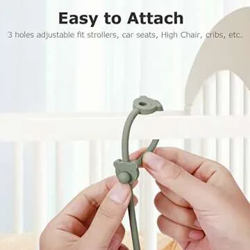 Eoopoon 4 Pack Toy Safety Straps, Stretchable Silicone Pacifier Chains, Adjustable Baby Bottle Toy Teethers Harness Strollers Straps for High Chair, Hanging Baskets, Cribs, Car Seat, Shopping Trolley