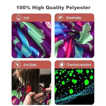 Kids Barber Cape with Neck Duster Brush, Professional Salon Hair Cutting Cape with Adjustable Snap C...