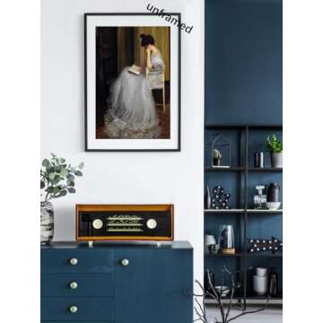 Vintage French Victorian Woman Reading Portrait Wall Art