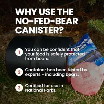 UDAP NO-FED-BEAR Bear Resistant Canister, Hiking Camping Backpacking Hunting Food Storage Container with Carrying Case, 2 Gallons, BRCWC