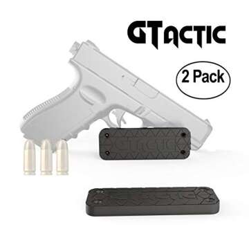 GTactic 2 Pack Magnetic Mount with Adhesive | Rubber Coated 45 Lbs Rated Magnet Mount & Holster | Concealed Holder for Firearms