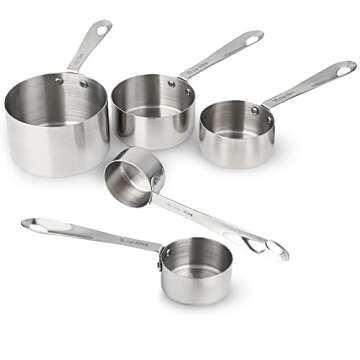 Nstezrne Measuring Cups Set of 5, Stainless Steel Measuring Cups Set, Kitchen Measuring Cup Set, Met...