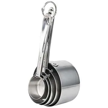 Nstezrne Measuring Cups Set of 5, Stainless Steel Measuring Cups Set, Kitchen Measuring Cup Set, Metal Measuring Spoons for Baking, Dry Measuring Cups, Heavy Duty Measurement Cups with 1/8 Measure Cup