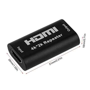 lakpad HDMI Repeater 4K UHD HDMI Female to Female HDMI Amplifier 40' HDMI Extender Up to 40 Meters Lossless Transmission for Oculus Rift and More