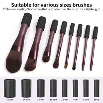 Fesmey Automatic Makeup Brush Cleaner Machine,Spinning Makeup Brush Cleaner and Dryer,Super-Fast Electric Make Up Brush Cleaner Cleanser Machine with 8 Size Collars (Black)