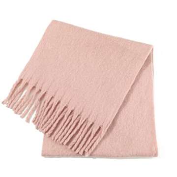 SUNDSGT Big Scarf Coloured Checked Oversized Scarf Tassel Soft Fall Winter Thick Scarf Warm Shawl Women (Pink)