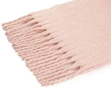 SUNDSGT Big Scarf Coloured Checked Oversized Scarf Tassel Soft Fall Winter Thick Scarf Warm Shawl Women (Pink)