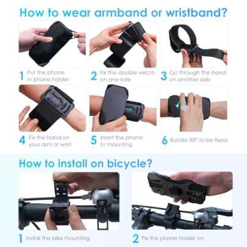 Cikyner Running Armband: 3-in-1 Detachable Phone Holder