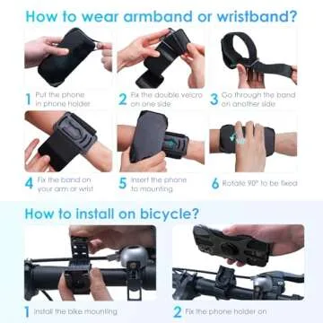 Cikyner Running Armband: 3-in-1 Detachable Phone Holder