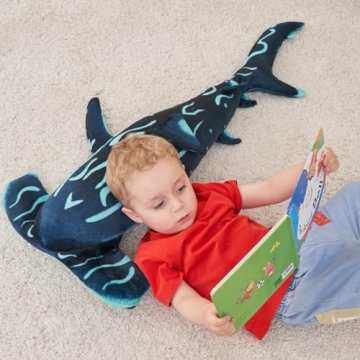 Beeyybuy 40-Inch Hammerhead Shark Plush Toy for All Ages