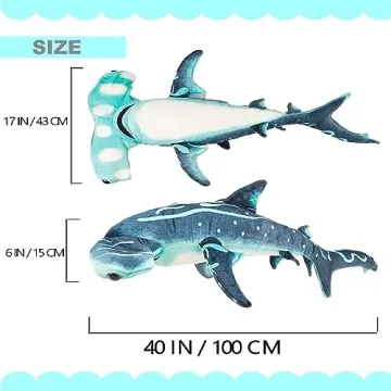 Beeyybuy 40-Inch Hammerhead Shark Plush Toy for All Ages