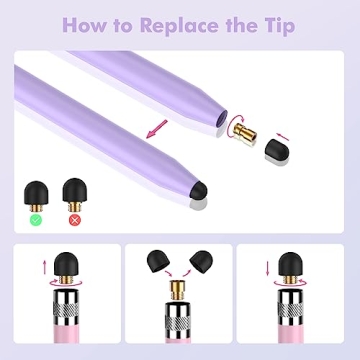 StylusHome 5 Pack Dual-end Stylus Pens High Sensitivity Touch Screens