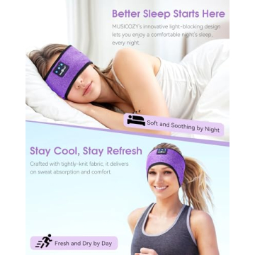 MUSICOZY Wireless Sleep Headphones for Comfort and Sound