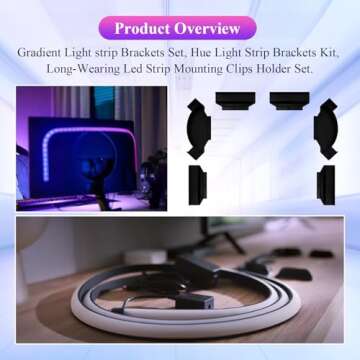 Philips Hue Gradient Light Strip Brackets Set for Easy Mounting