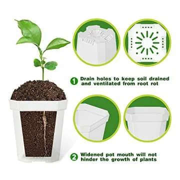 foxany 3" Clear Nursery Pot, 60 Pcs Thick Plastic Square Planting Pots Without Saucers, Plant Seedling Pots, Seed Starting Pots with 100Pcs Plant Labels
