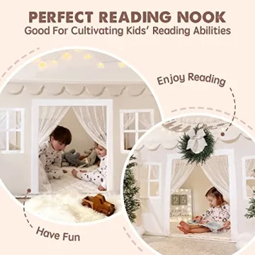 Tiny Land Kids Play Tent with Mat & LED Lights for Kids