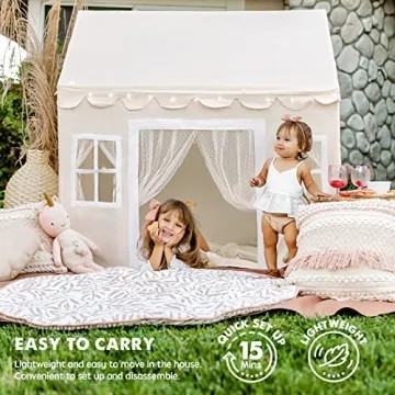 Tiny Land Kids Play Tent with Mat & LED Lights for Kids