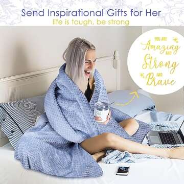 Self Care Gifts for Women, Get Well Soon Gifts for Women, Feel Better After Surgery Care Package with Blanket, Sympathy Gifts Thinking of You Birthday Gift Basket for Her Sister Best Friends Mom