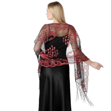 Baoqiya Sparkling Tassels Wedding Scarf - Elegant Shawl for Special Occasions