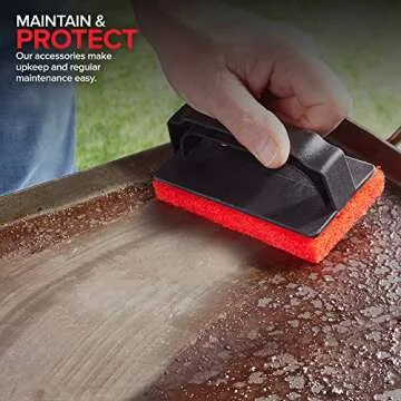 Modern Innovations 25-Piece Griddle Cleaning Kit, 20 Scouring Pads, 3 Grill Bricks, 1 Indoor Grill Scraper, 1 Handle, Pumice Stone Brick, Blackstone & Weber Compatible BBQ Flat Top Cleaner Accessories