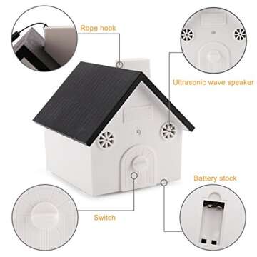 Anti Barking Device, Outdoor Anti Bark Deterrents with Adjustable Ultrasonic Level, Waterproof Ultrasonic Infrared Dog Barking Control for Small Medium Large Dogs